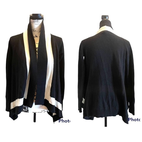 Banana Republic Draped Cardigan Sweater Black size Small Italian Wool Cashmere - Picture 8 of 8